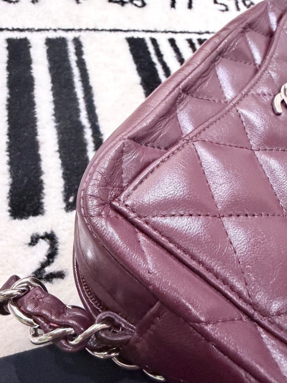 Vintage Chanel Camera Bag in a Rich Burgundy Quilted Lambskin Shoulder Bag - Picture 13 of 14